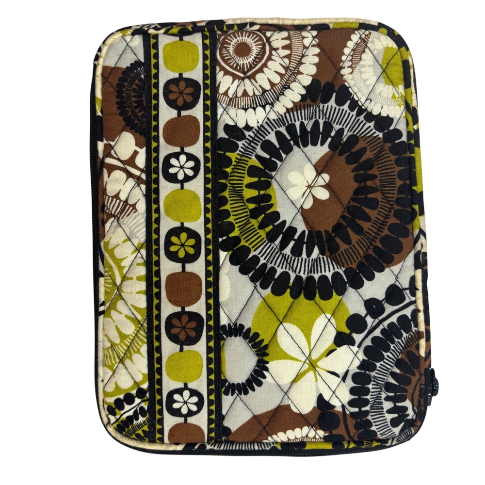 Vera Bradley Night and Day Quilted Tablet E-Reader Sleeve Case Yellow Brown Blk‎